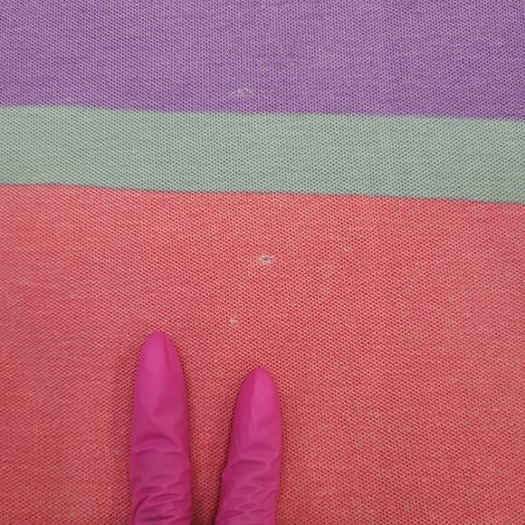 Vintage 90s IZOD Polo Shirt Large 23x28 Faded Stripes - Picture 5 of 13